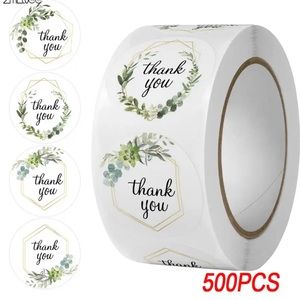 500 THANK YOU STICKERS NEW 1”
